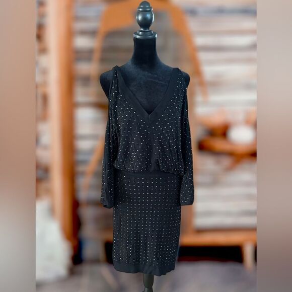 🔥🔥Faith Connexion Embellished Studded V Neck Slouchy Mini  Dress Size S - Picture 10 of 16